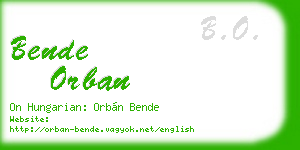 bende orban business card