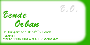 bende orban business card